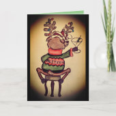 Grappige Blitzen Kerstkaart Kaart (Voorkant)