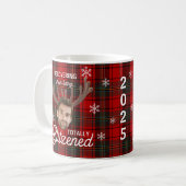 Grappige Blitzened Douanegezicht Kerstmug Koffiemok (Voorkant links)
