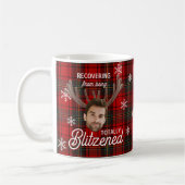 Grappige Blitzened Douanegezicht Kerstmug Koffiemok (Links)