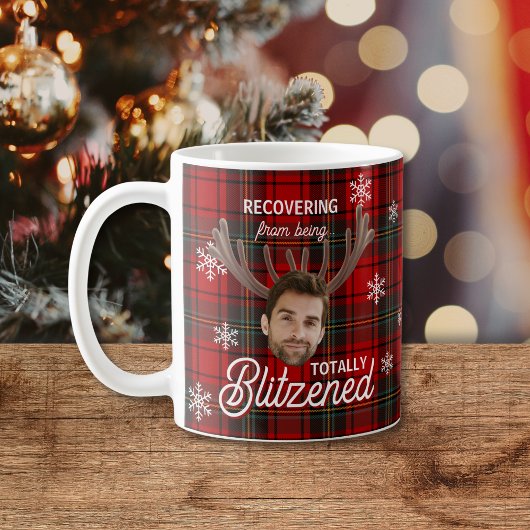 Grappige Blitzened Douanegezicht Kerstmug Koffiemok
