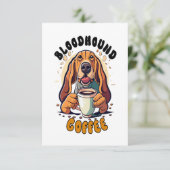 Grappige bloedhond die koffie drink bedankkaart (Staand voorkant)