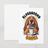 Grappige bloedhond die koffie drink bedankkaart (Voorkant / Achterkant)