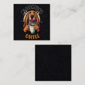 Grappige bloedhond die koffie drink vierkante visitekaartje (Voorkant / Achterkant)