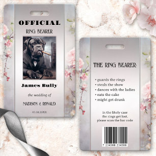 Grappige Bloemen Bruiloft Ring Drager Foto ID Badg Badge