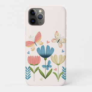 Grappige bloemen en vlinders Case-Mate iPhone case