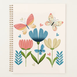 Grappige bloemen en vlinders planner