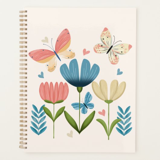 Grappige bloemen en vlinders planner (Voorkant)