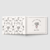 Grappige bloemen, hand getrokken bruiloft gastenbo gastenboek (Volledig)