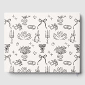 Grappige bloemen, hand getrokken bruiloft gastenbo gastenboek (Achterkant)