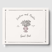 Grappige bloemen, hand getrokken bruiloft gastenbo gastenboek (Voorkant)