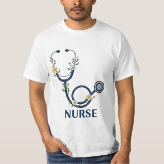 Grappige bloemenverpleegster Life Medical Humor He T-shirt