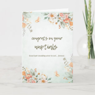 Grappige Bloemige Felicitatie Trouwkaart Kaart
