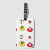 Grappige bloemige kattengezichten bagagelabel (Voorkant (verticaal))