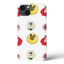 Grappige bloemige kattengezichten