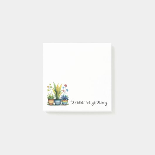 Grappige Bloempotten Ik Had Liever Getuinierd Post-it® Notes (Voorkant)