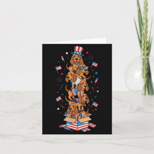 Grappige Bloodhound Amerikaanse Vlag Memorial Day Kaart