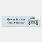 Grappige Blue Figaro Car is mooiere Bumpersticker (Voorkant)