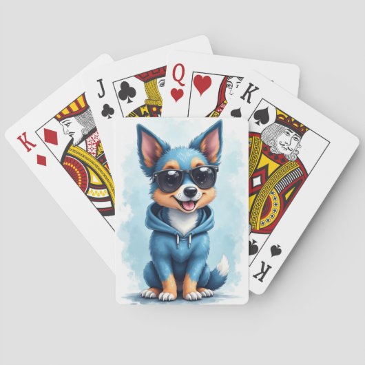 Grappige Blue Heeler Kawaii Hond Pokerkaarten (Achterkant)