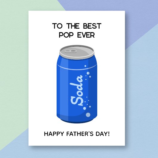 Grappige Blue Soda Pop Pun Vaderdag Kaart
