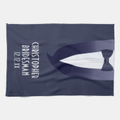 Grappige Blue Tuxedo Wedding Bow Stropdas Keuken H Theedoek (Horizontaal)