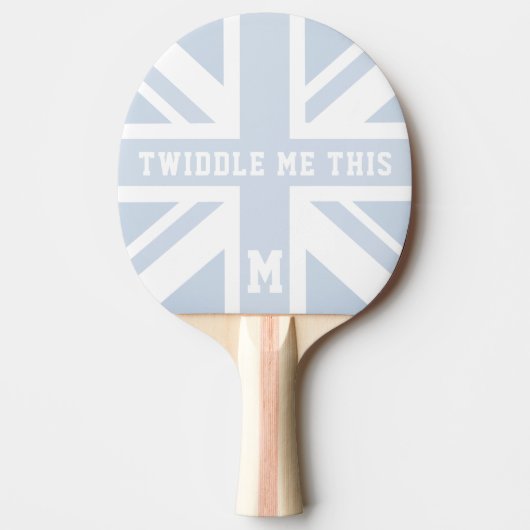 Grappige Blue Union Jack vlag Ping Pong Paddle Tafeltennisbatje (Voorkant)