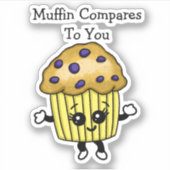 Grappige Blueberry Muffin Woordgrap, Muffin Vergel Sticker (Voorkant)