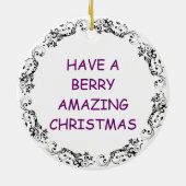 Grappige Blueberry Pannenkoeken Pun Christmas Keramisch Ornament (Achterkant)