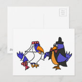 Grappige Bluebirds bruid en bruidegom bruiloft Briefkaart (Voorkant / Achterkant)