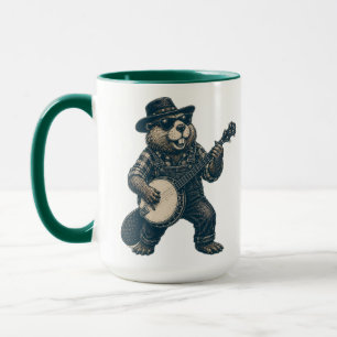 Grappige Bluegrass Bever Vintage Country Muziek Ku Mok