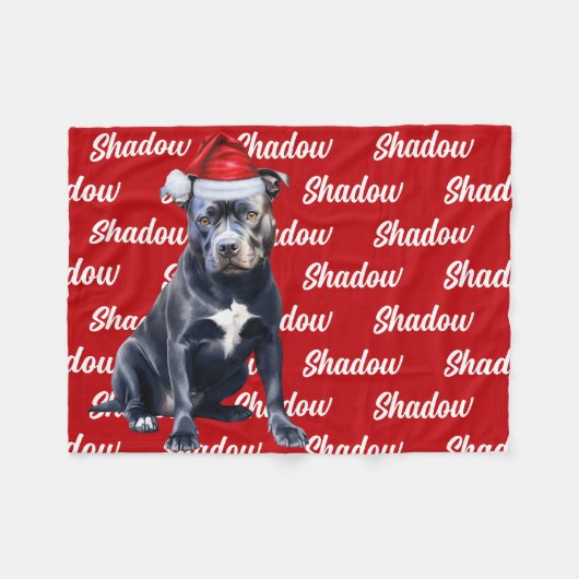 Grappige Bluenose Pitbull Hond Naam Patroon Kerstm Fleece Deken (Voorkant (Horizontaal))