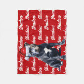 Grappige Bluenose Pitbull Hond Naam Patroon Kerstm Fleece Deken (Voorkant)