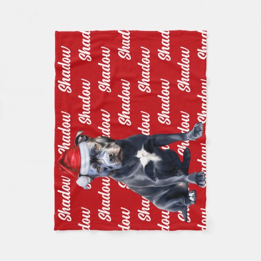 Grappige Bluenose Pitbull Hond Naam Patroon Kerstm Fleece Deken (Voorkant)