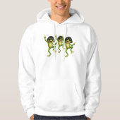 Grappige Bob-kapsel Kikker Meme Witte Hoodie (Voorkant)