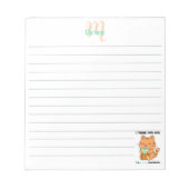 Grappige boba bubble thee kitten gepersonaliseerde notitieblok (Voorkant)