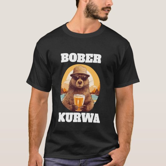 Grappige Bober Bobr Bóbr Bever Kurwa Meme Grappig T-shirt (Voorkant)