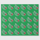 Grappige bocce bal met kerstmuts cartoon kerst cadeaupapier (Vlak)