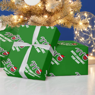 Grappige boccebal met kerstmuts Kerstmis Cadeaupapier