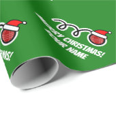 Grappige boccebal met kerstmuts Kerstmis Cadeaupapier (Rol Hoek)