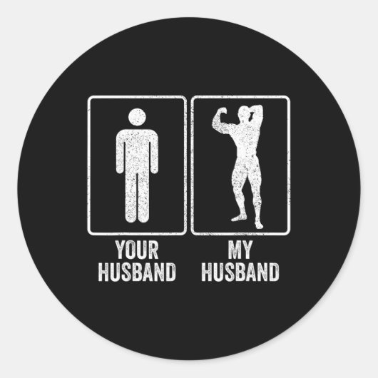 Grappige Bodybuilder Bodybuilding Man Relatie Ronde Sticker (Voorkant)