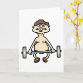 Grappige Bodybuilder Kaart (Gele Bloem)
