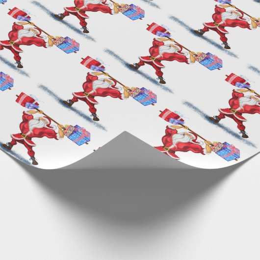 Grappige Bodybuilder Sinterklaas Wrapping Paper Gi Cadeaupapier (Hoek)