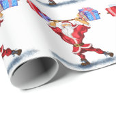 Grappige Bodybuilder Sinterklaas Wrapping Paper Gi Cadeaupapier (Rol Hoek)