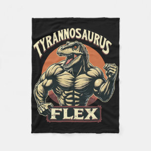 Grappige Bodybuilder Tyrannosaurus Flex Gym T-rex Fleece Deken