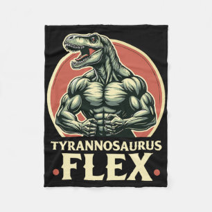 Grappige Bodybuilder Tyrannosaurus Flex Gym T-rex Fleece Deken
