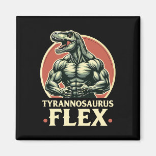 Grappige Bodybuilder Tyrannosaurus Flex Gym T-rex  Magneet