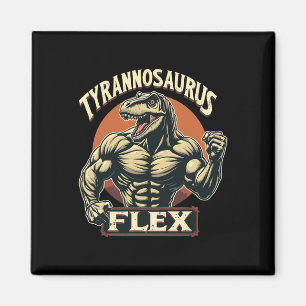 Grappige Bodybuilder Tyrannosaurus Flex Gym T-rex  Magneet