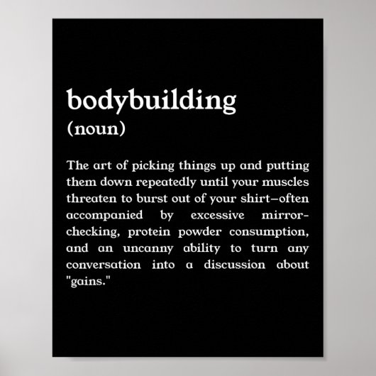 Grappige bodybuilding definitie 1 poster (Voorkant)