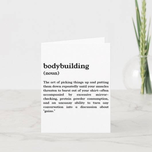 Grappige bodybuilding definitie kaart (Voorkant)