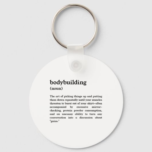 Grappige bodybuilding definitie  sleutelhanger (Voorkant)