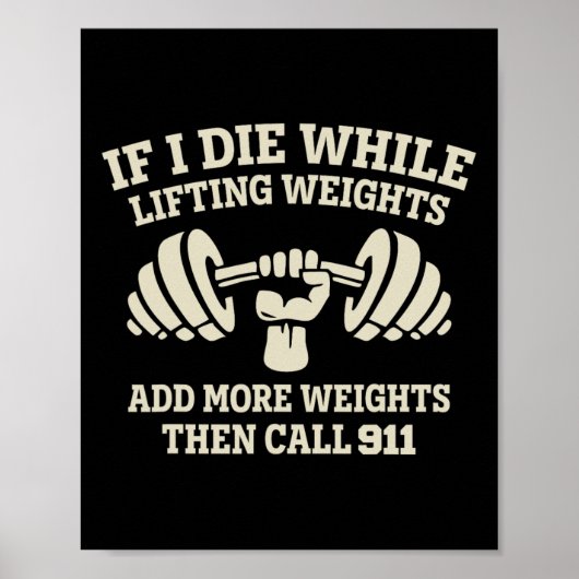Grappige Bodybuilding Fitness Workout - Als ik ste Poster (Voorkant)